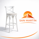 Banqueta de Madera X Boho – Color Laca Blanca Mate – Alta