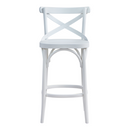 Banqueta de Madera X Boho – Color Laca Blanca Mate – Alta