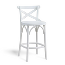Banqueta de Madera X Boho – Color Laca Blanca Mate – Alta