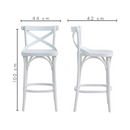 Banqueta de Madera X Boho – Color Laca Blanca Mate – Alta