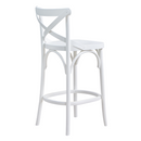 Banqueta de Madera X Boho – Color Laca Blanca Mate – Alta