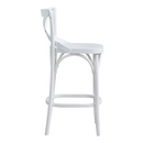 Banqueta de Madera X Boho – Color Laca Blanca Mate – Alta