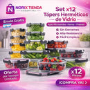 Set x12 Tápers Herméticos de Vidrio – Multiuso